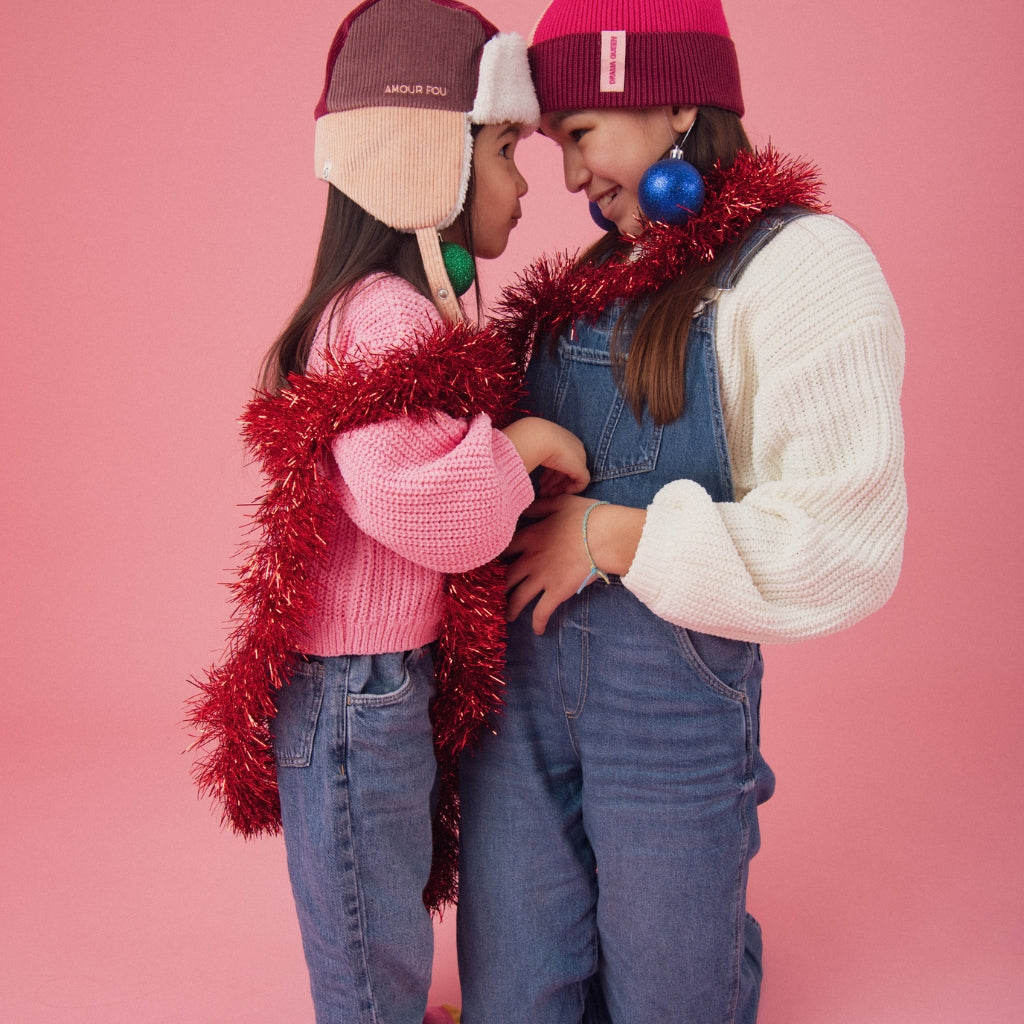 Chamaye Casquette Avec Protège-oreilles Amour Fou Girl Burgundy
 