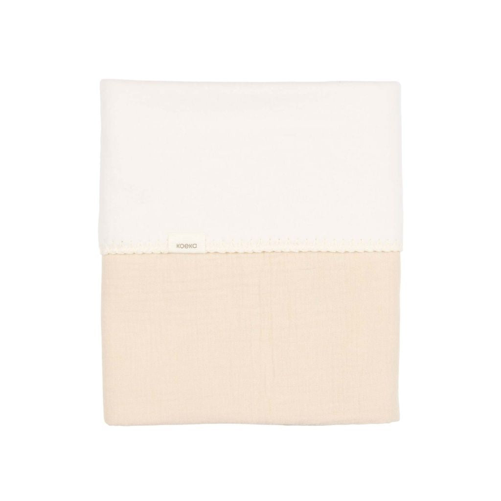 Koeka Couverture pour lit en coton polaire gaufré Faro Warm White