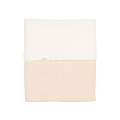Koeka Couverture pour lit en coton polaire gaufré Faro Warm White