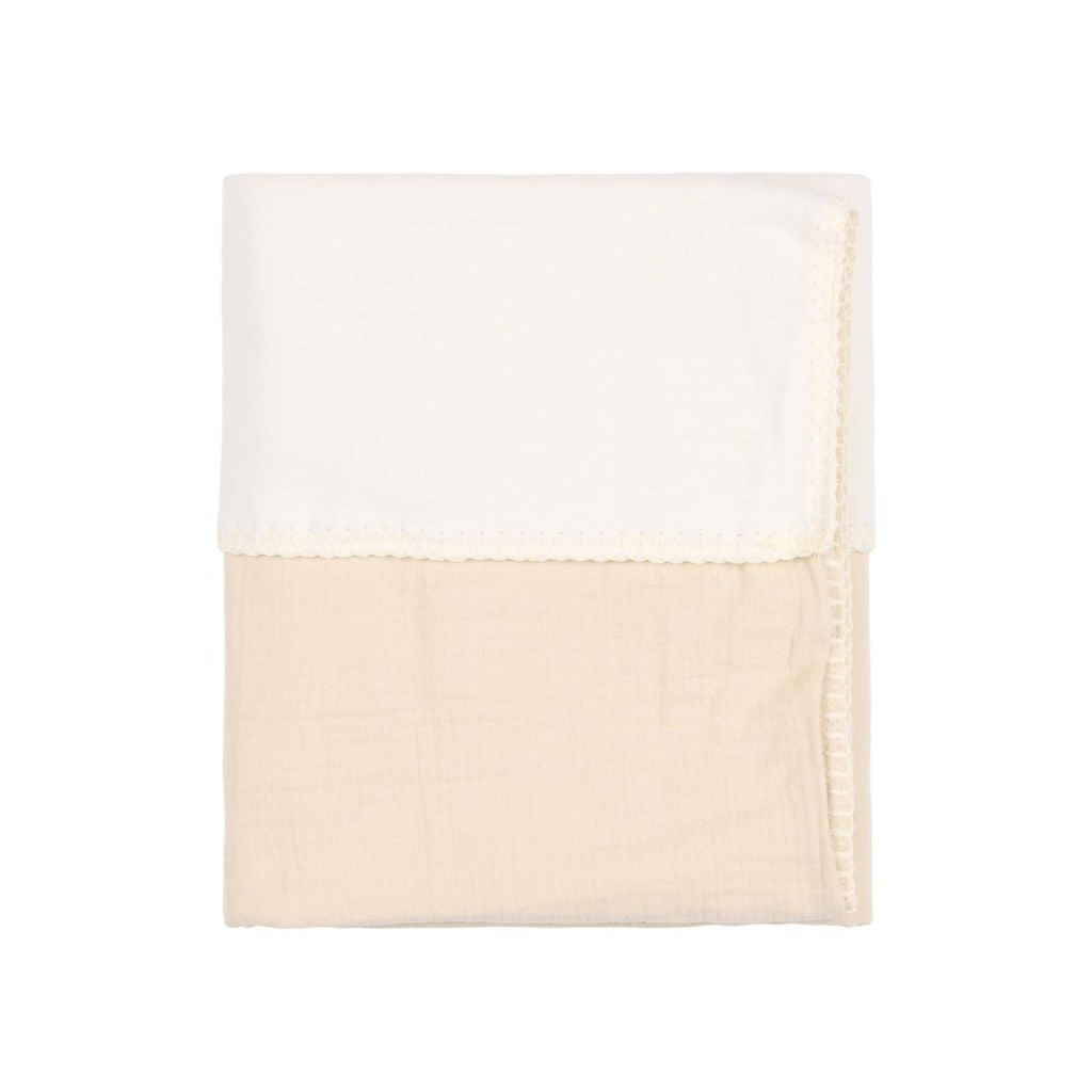 Koeka Couverture pour lit en coton polaire gaufré Faro Warm White