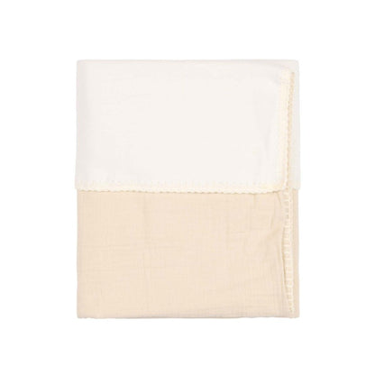 Koeka Couverture pour lit en coton polaire gaufré Faro Warm White