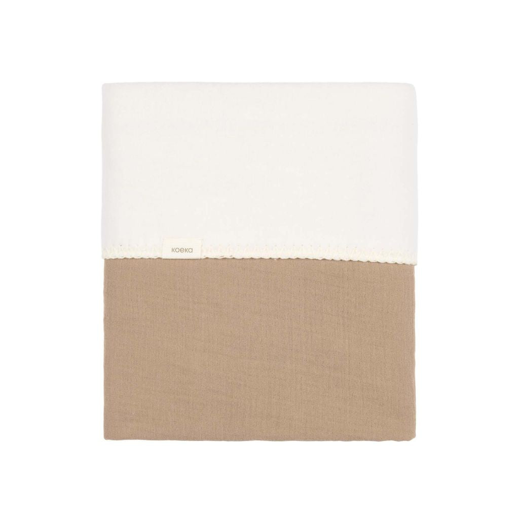 Koeka Couverture pour lit en coton polaire gaufré Faro Café