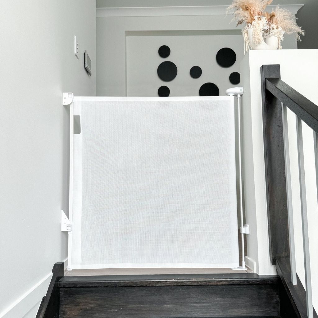 Dreambee Barrière De Sécurité Pour Porte et Escalier Safe&Roll Enroulable Blanche