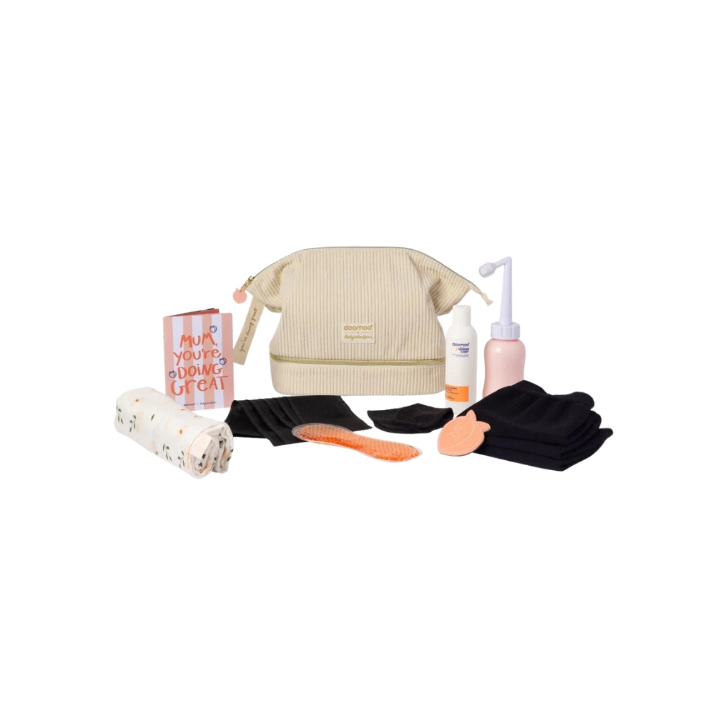 Doomoo Luxe Toilettas Mommy Vanity zwangerschapsset Corduroy Sand