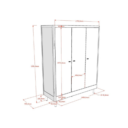 JAXX Armoire 3 portes Forrest Chêne