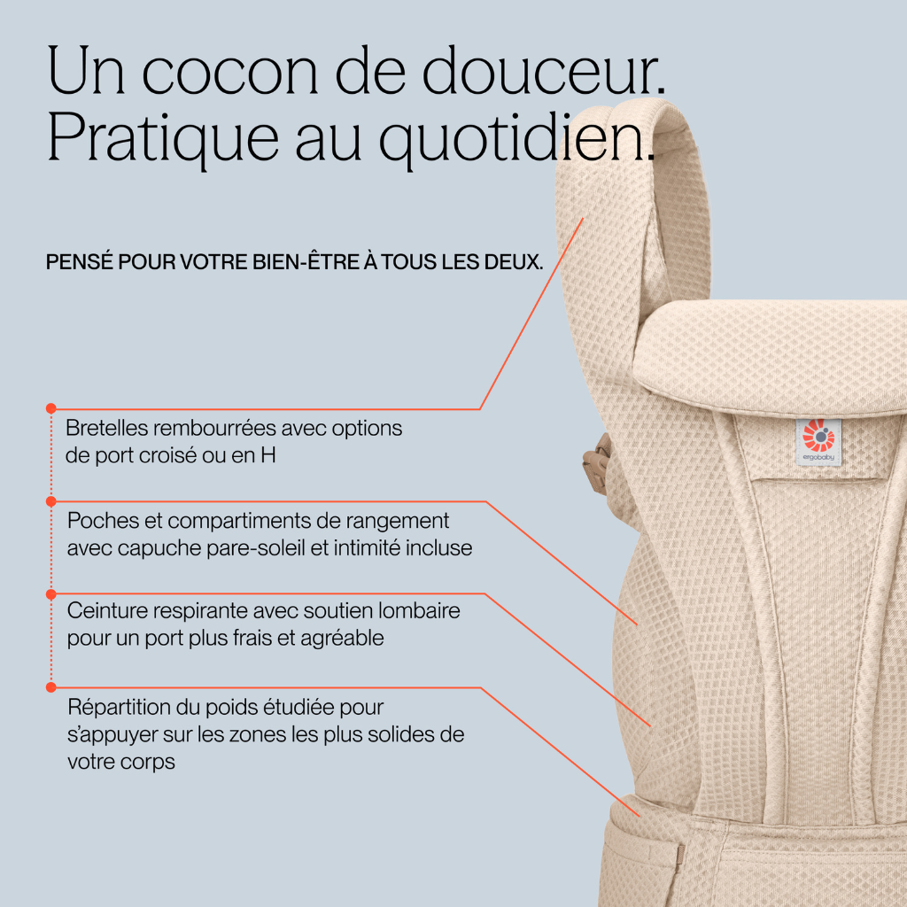 Ergobaby Porte-bébé Omni Deluxe Mesh Natural Beige