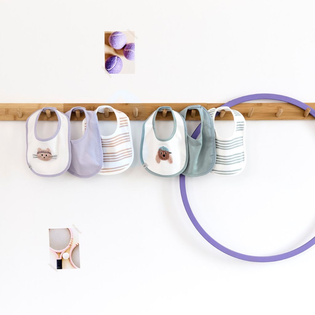 Lässig Bavoirs nouveau-né Tiny Team Dog - 3 pièces