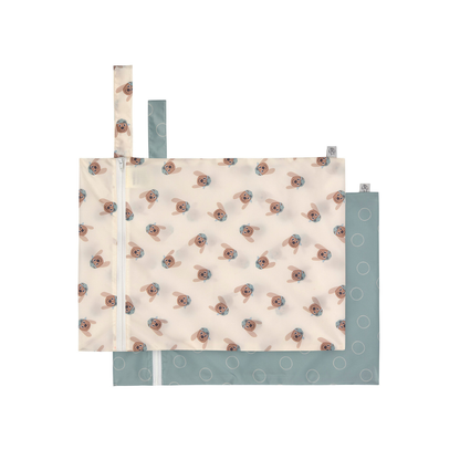 Lässig Wetbag Dog Beige/Vert – 2 pièces