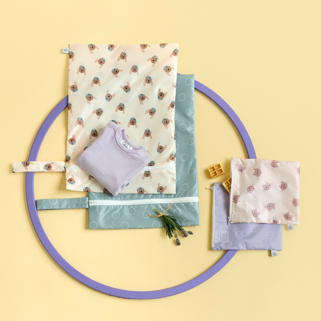 Lässig Wetbag Dog Beige/Vert – 2 pièces