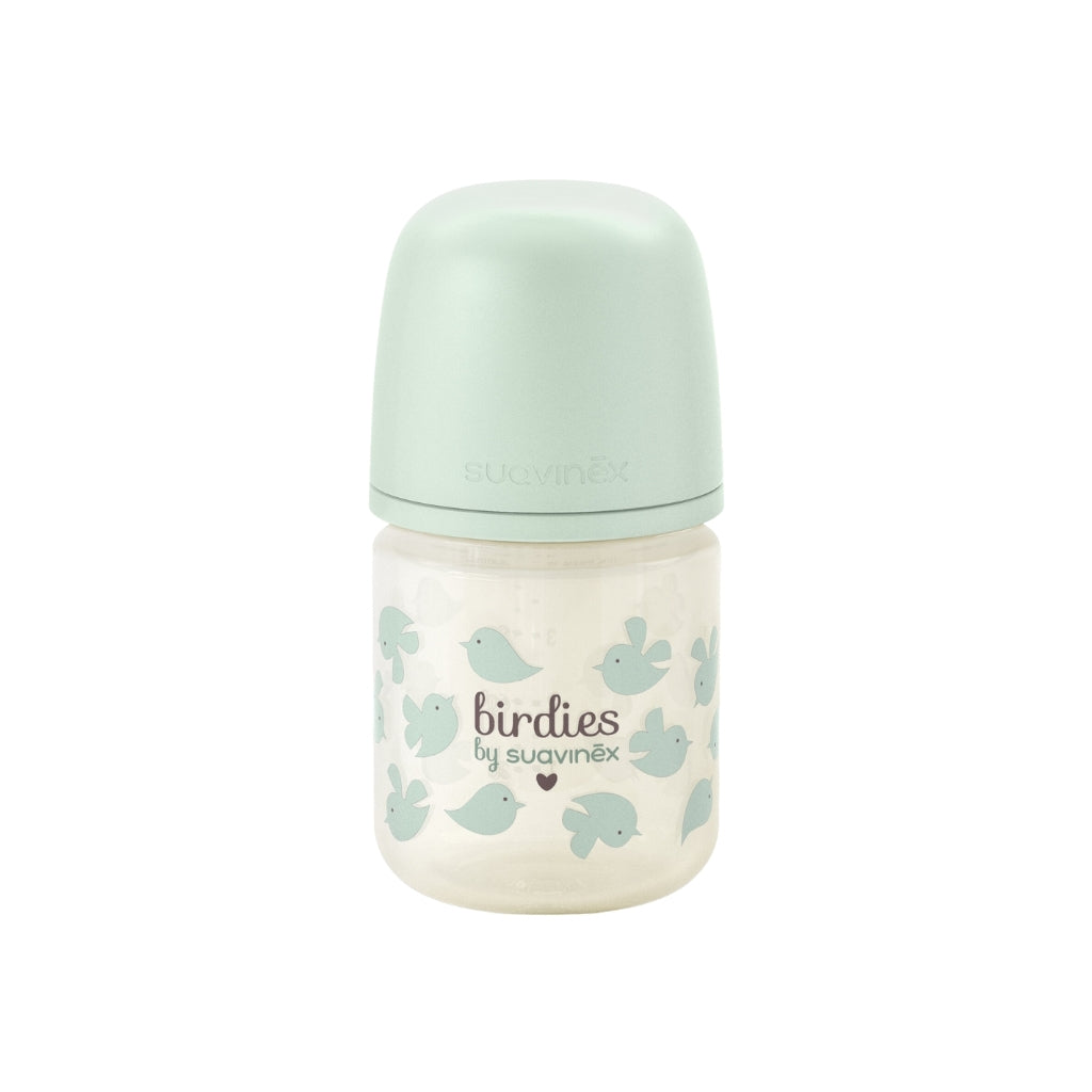 Suavinex Biberon en verre tétine SX Pro XS Birdies vert 120 ml