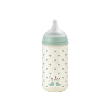 Suavinex Glazen fles speen SX Pro S Birdies groen 240 ml