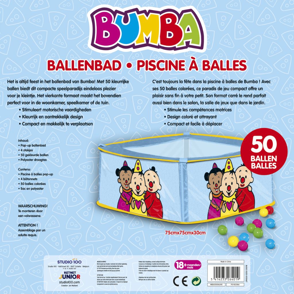 Bumba Piscine à balles bleue avec 50 balles 