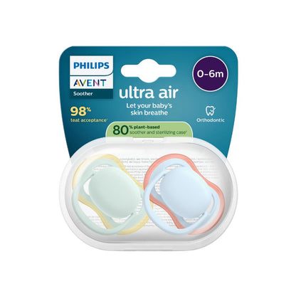 AVENT Fopspeen 0-6 maanden Ultra Air Pistache/blauw - 2 stuks