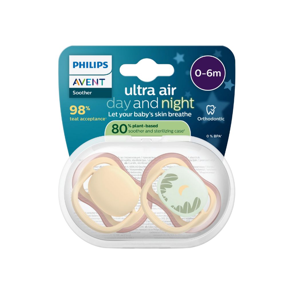Philips AVENT Fopspeen 0-6 maanden Ultra Air Night/Day - 2 stuks