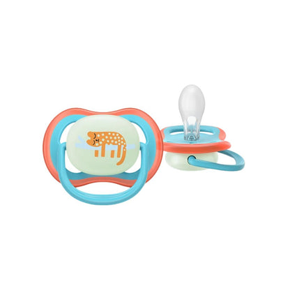 AVENT Fopspeen Ultra Air Nighttime Glow in the Dark +18 M Aap/poes - 2 stuks