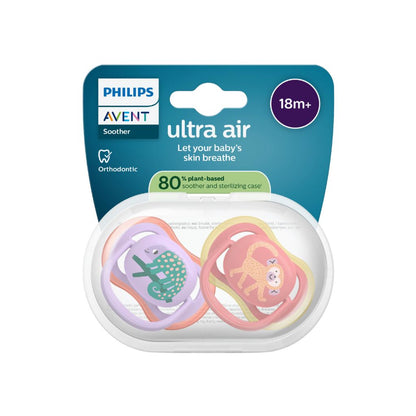 AVENT Fopspeen +18 maanden Ultra Air Lila/fuchsia design - 2 stuks