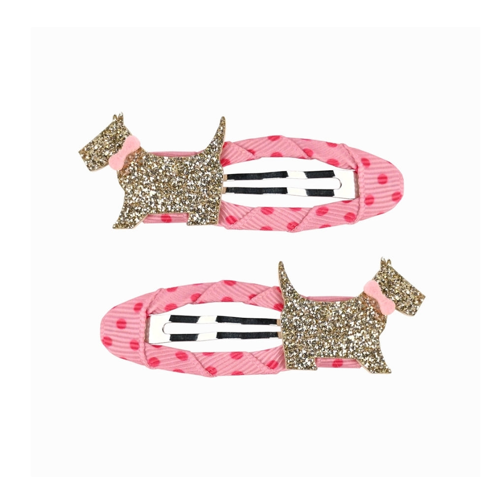 Busy Lizzie Haarclips met Teckel Roze – 2 stuks