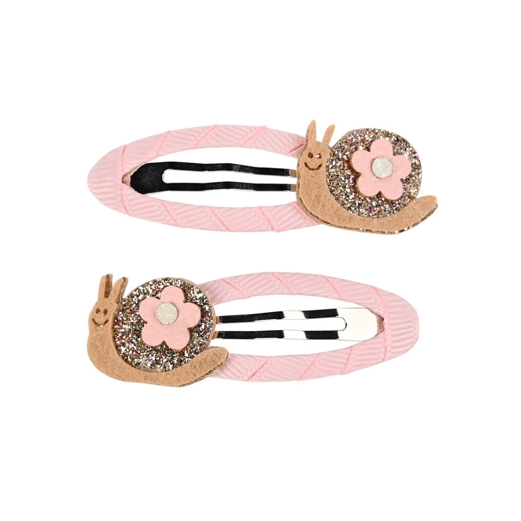 Busy Lizzie Barrettes avec escargot rose – 2 pièces