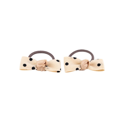 Busy Lizzie Haarrekkers met Strik Crème met Stippen – 2 stuks