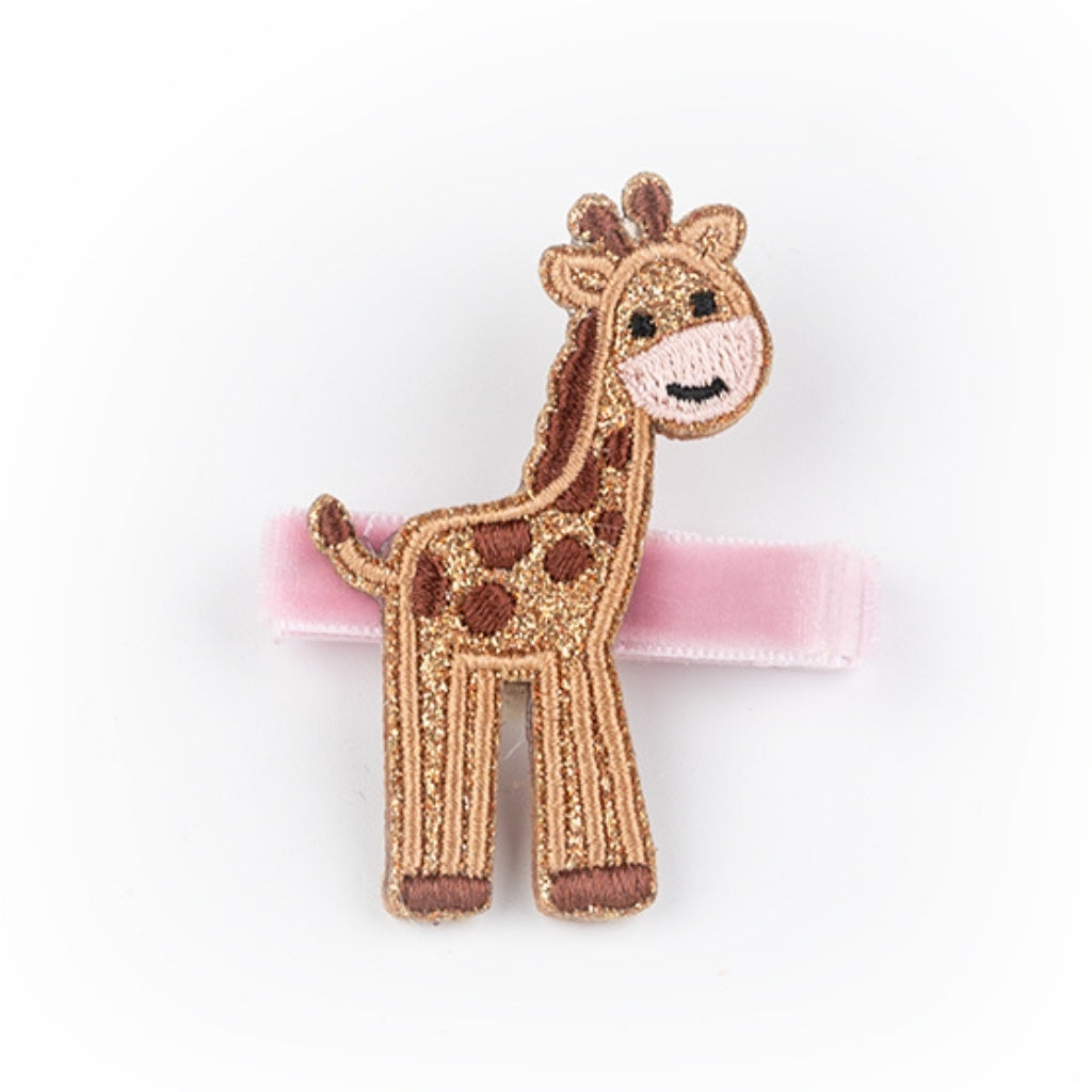 Busy Lizzie Haarclip met Giraf Roze