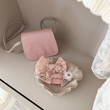 Busy Lizzie Barrettes à cheveux avec fleurs roses – 2 pièces