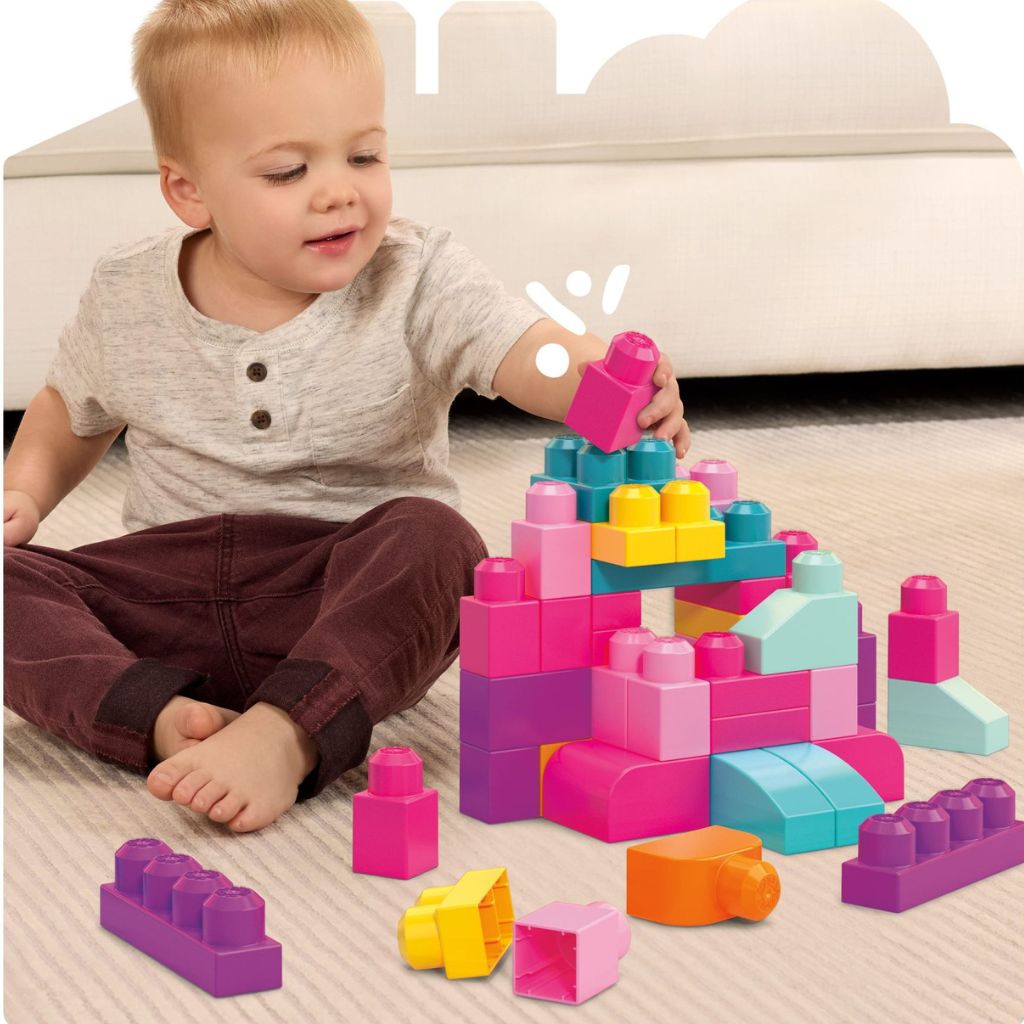 Mega Blocs First Builders 60 Maxi Blocs Rose
