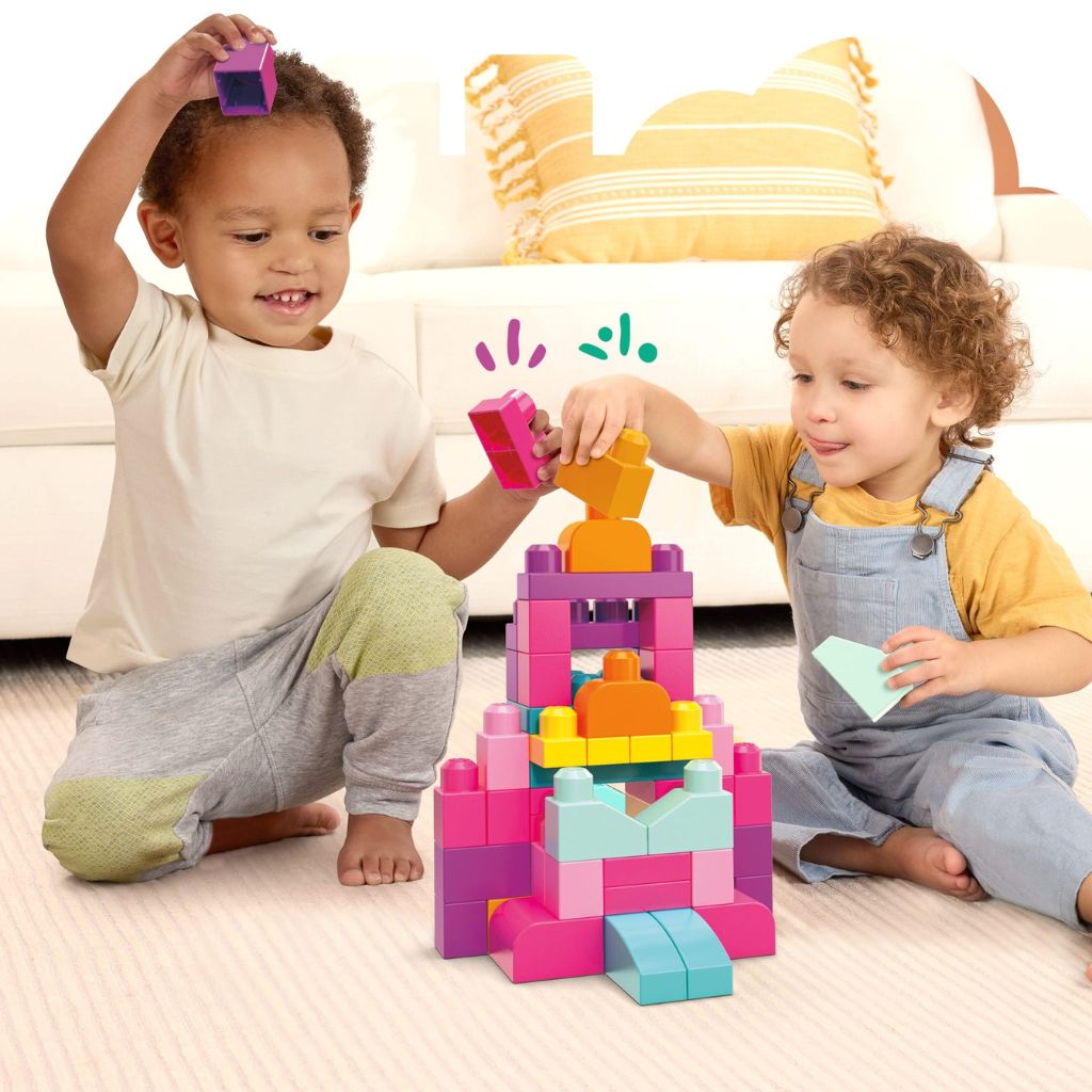 Mega Blocs First Builders 60 Maxi Blocs Rose