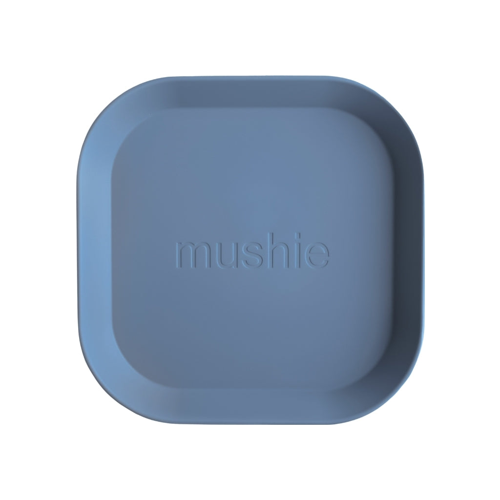 Mushie Assiettes carrées Twilight Blue – 2 pièces