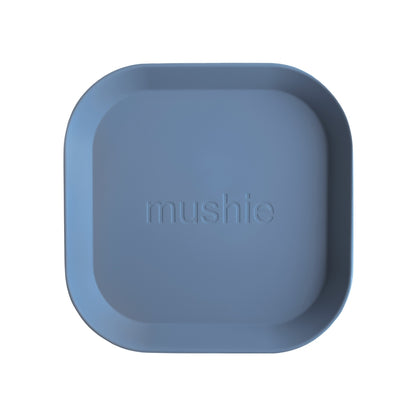 Mushie Assiettes carrées Twilight Blue – 2 pièces