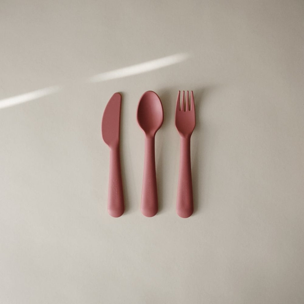 Mushie Bestekset Dusty Rose - 3 stuks