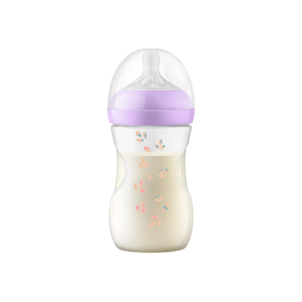 AVENT Biberon Natural Response Deco Violet/Vert 260 ml - 1 pièce surprise