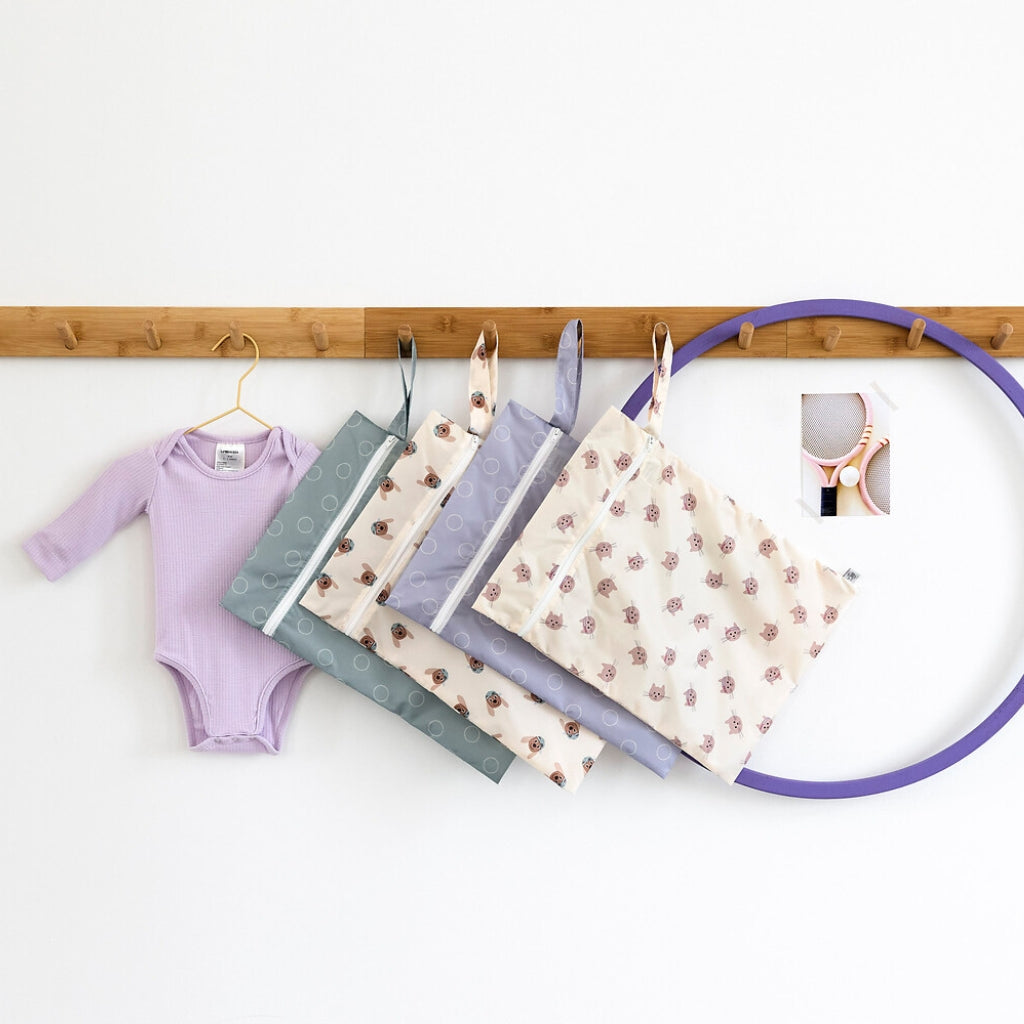 Lässig Wetbag Cat Beige/Paars - 2 stuks