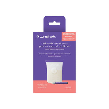 Lansinoh Silicone Bewaarzakjes voor Moedermelk Wit – 5 stuks