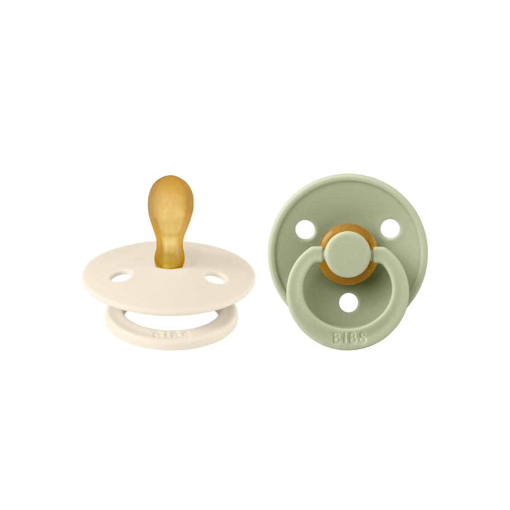 Bibs Sucette Symétrique duo taille 1 Sage/Ivoire – 2 pièces