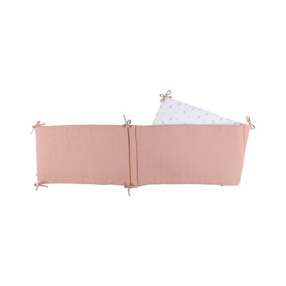 Noukie's Tour de lit Bio Mousseline Vintage Flowers Rose, Blanc
