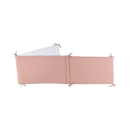 Noukie's Tour de lit Bio Mousseline Vintage Flowers Rose, Blanc