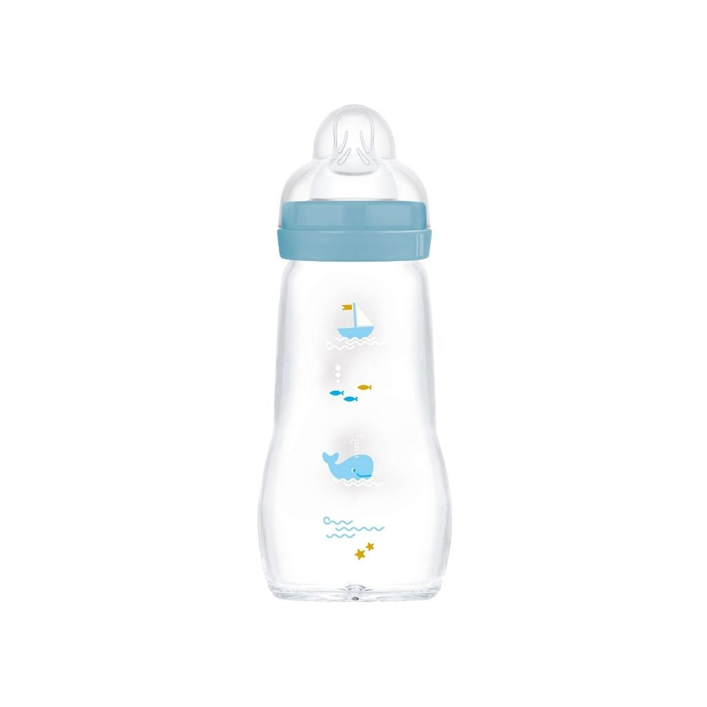 MAM Biberon Feel Good Glass Bottle Bleu 260 ml