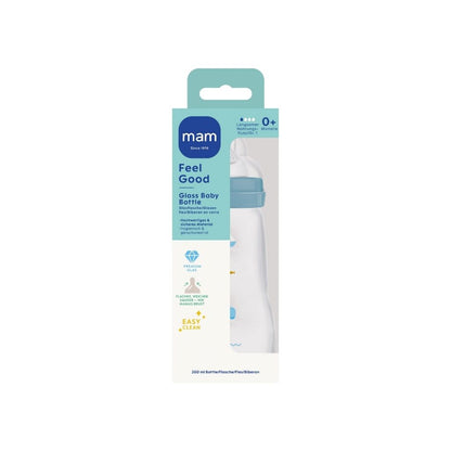 MAM Biberon Feel Good Glass Bottle Bleu 260 ml