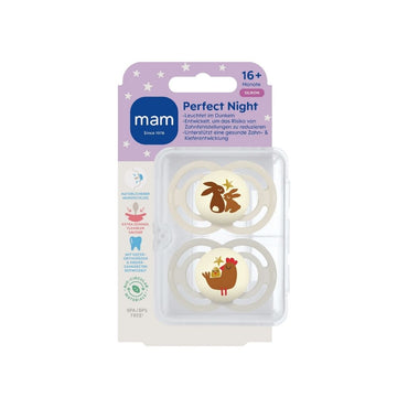 MAM Fopspeen Perfect Night 16+ m Beige – 2 stuks