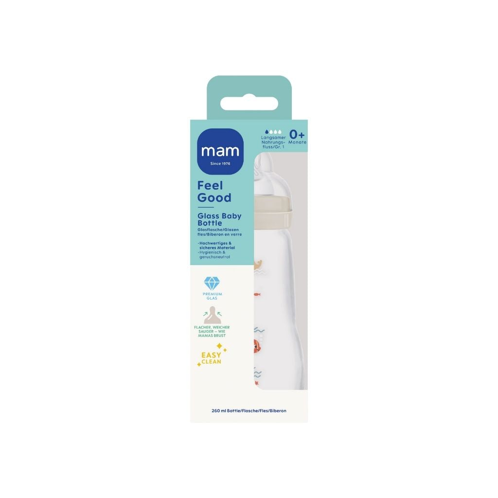 MAM Zuigfles Feel Good Glass Bottle Beige 260 ml