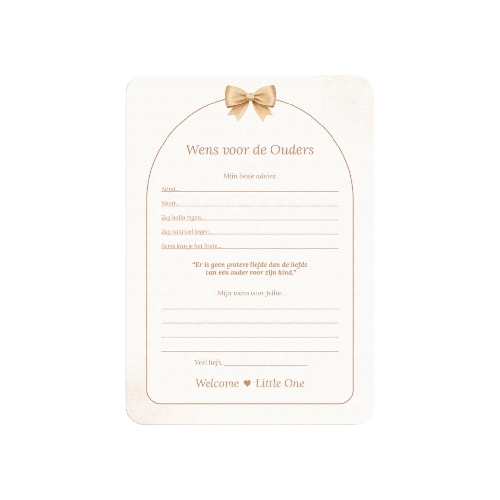 Studio Miron Invulkaart Wens voor de Ouders Boho Beige – 10 stuks