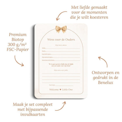 Studio Miron Invulkaart Wens voor de Ouders Boho Beige – 10 stuks