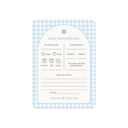 Studio Miron Cartes de prédictions pour bébé Vichy Bleu NL - 10 pièces