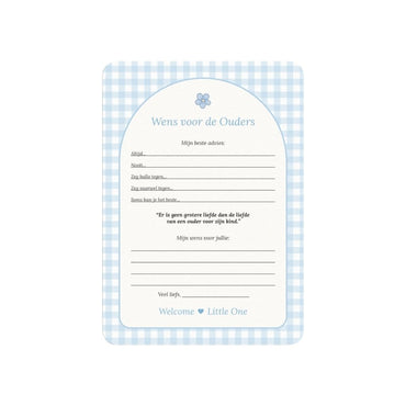 Studio Miron Cartes de vœux Vichy bleu NL – 10 pièces
