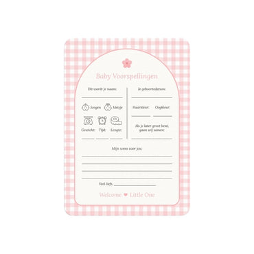 Studio Miron Cartes de prédictions pour bébé Vichy Rose NL - 10 pièces