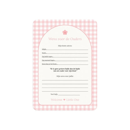 Studio Miron Cartes à remplir Souhaits pour les parents Vichy Rose NL - 10 pièces