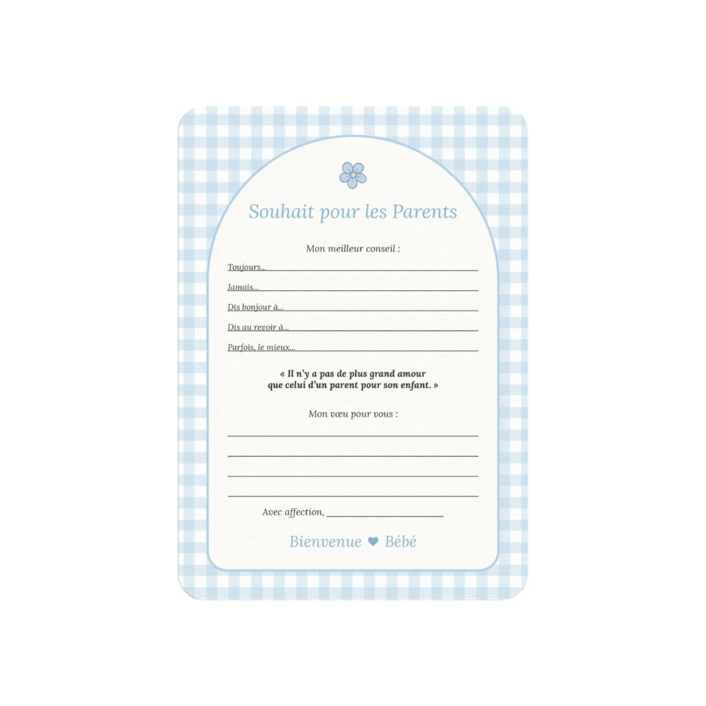 Studio Miron Cartes de vœux Vichy Bleu – 10 pièces