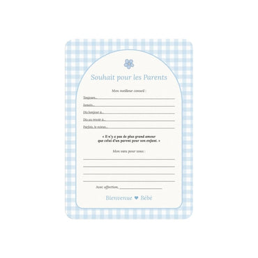 Studio Miron Cartes de vœux Vichy Bleu – 10 pièces