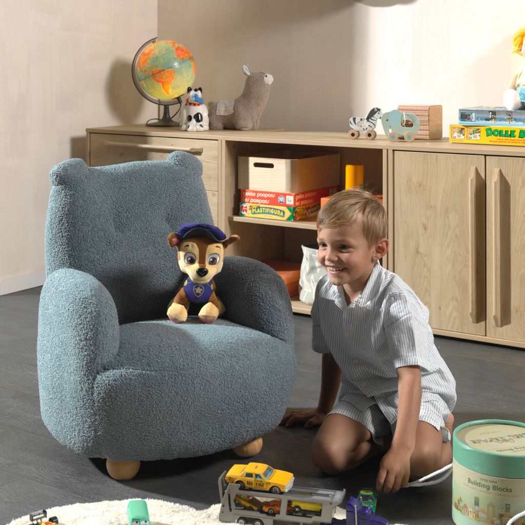 JAXX Canapé Rocky Ours Mini Bleu