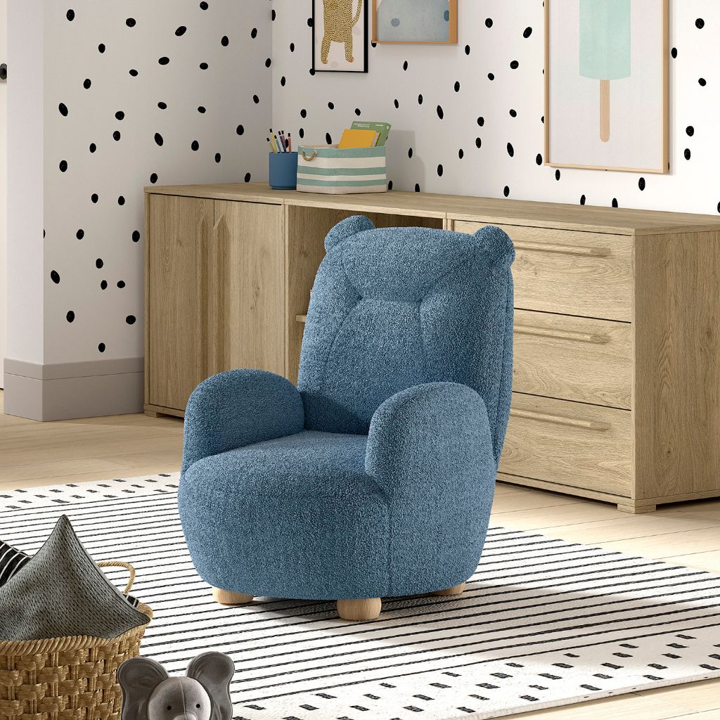 JAXX Canapé Rocky Ours Mini Bleu